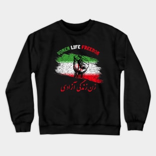 Womens Woman Life Freedom Zan Zendegi Azadi Iran Crewneck Sweatshirt